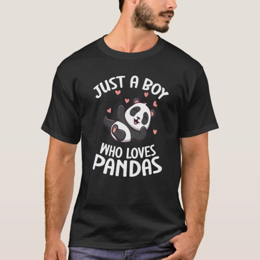 T-shirt Panda Juste Un Garçon Qui Aime Les Pandas (Devant)