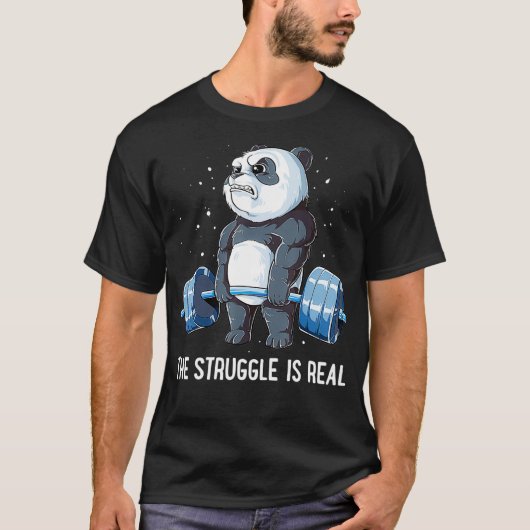 T-shirt Panda La Lutte Est Véritable Forme De Poids (Devant)