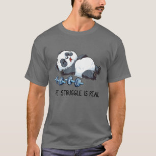 T-shirt Panda La Lutte Est Véritable Forme De Poids G