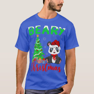 T-shirt Panda Lover Xmas Lights Tree Panda Beary Christmas