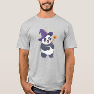T-shirt Panda Magicien Fantaisiste avec Chapeau Magique