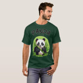 T-shirt Panda mangeant du bambou (Devant entier)