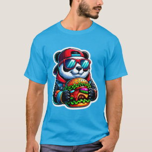 T-SHIRT PANDA MANGEANT DU CHESEBURGER 6