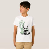 T-shirt Panda mangeant le bambou (Devant entier)