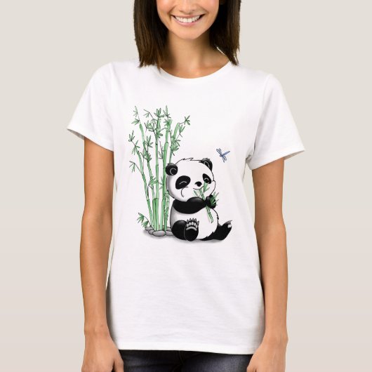 T-shirt Panda mangeant le bambou (Devant)