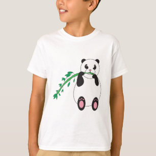 T-shirt Panda mangeant le Sweatshirt de bambou
