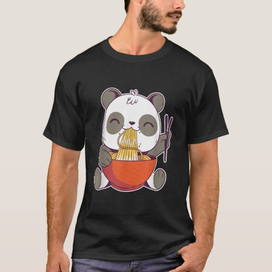 T-shirt Panda mangeant Ra Anime (Devant)