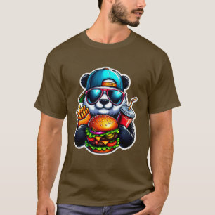 T-SHIRT PANDA MANGER DU CHESEBURGER 4
