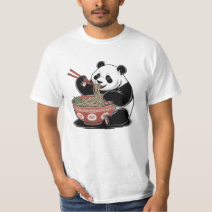 T-shirt Panda manger Ramen japonais Retro Ukiyo-e Style
