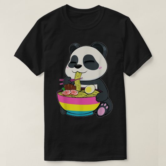 T-shirt Panda Manger Ramen LGBT-Q Pansexual Pride Pan drap (Design devant)