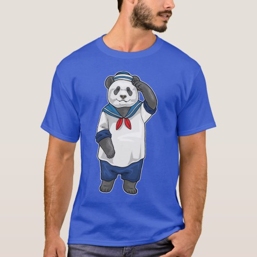 T-shirt Panda Marin Casquette de marin (Devant)