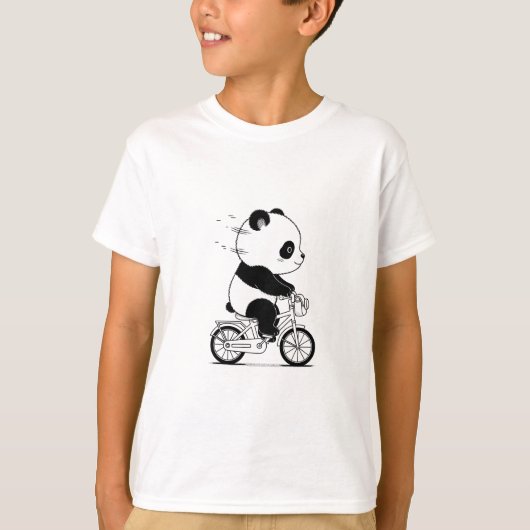 T-shirt Panda mignonne à vélo (Devant)