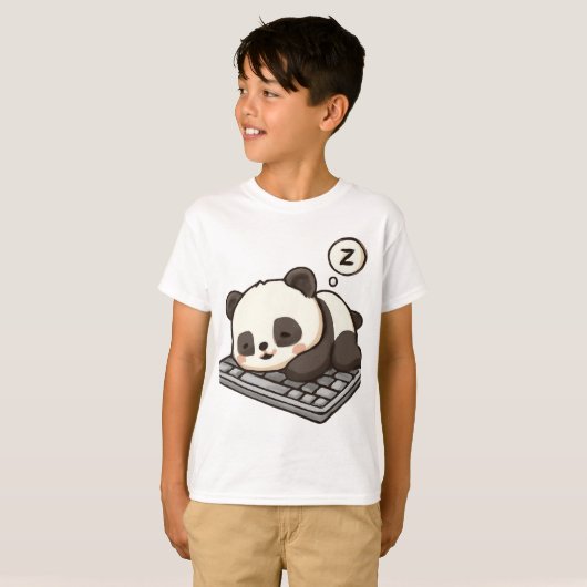 T-shirt Panda mode veille sur l'art clavier (Devant entier)