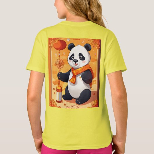 T-shirt Panda new year Party — Cartoon style designed (Dos)