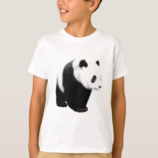 T-shirt Panda noir et blanc (Devant)