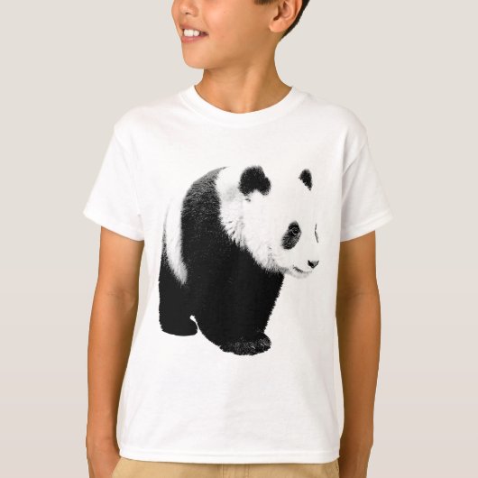 T-shirt Panda noir et blanc (Devant)