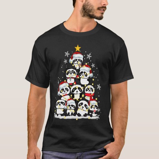 T-shirt Panda Ornament Decoration Christmas Tree Xmas (Devant)