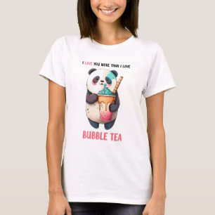 T-shirt Panda ours bulle thé boba Valentines Anniversaire