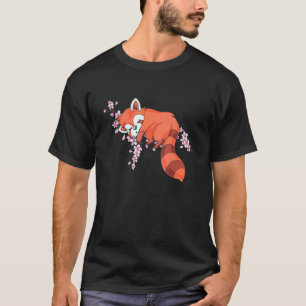 T-shirt Panda Ours Cerisier Fleur Animal Zoo Keeper Rouge