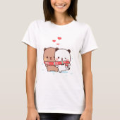T-shirt Panda ours couple, Cute bubu et dudu câlins amour (Devant)