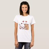 T-shirt Panda ours couple, Cute bubu et dudu câlins amour (Devant entier)