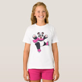 T-shirt Panda Patinage sur glace Patins sur glace (Devant entier)