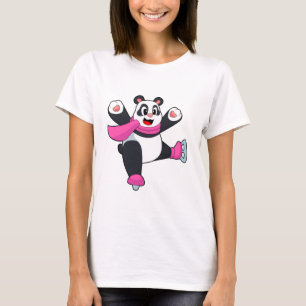 T-shirt Panda Patinage sur glace Patins sur glace