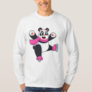 T-shirt Panda Patinage sur glace Patins sur glace
