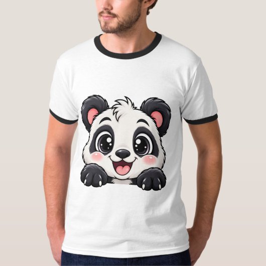 T-shirt Panda Peekaboo Mignon (Devant)