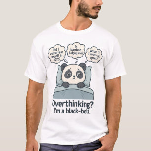 T-shirt Panda Pensif Drôle Dessin Animé Anxiété