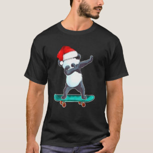 T-shirt Panda Père Noël Skateboard Skateboard Dabbing Skat