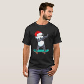 T-shirt Panda Père Noël Skateboard Skateboard Dabbing Skat (Devant entier)