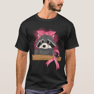 T-shirt Panda Pink Ribbon Raccoon cancer du sein Awar