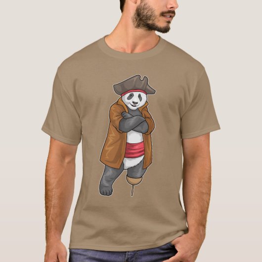 T-shirt Panda Pirate Pied en bois (Devant)