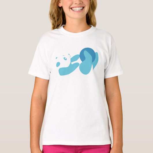 T-shirt Panda Playing (Bleu) (Devant)
