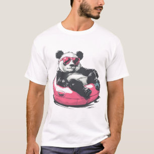 T-shirt panda portant des lunettes de soleil dans une bagu