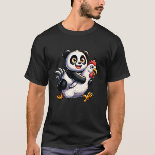 T-shirt Panda Poulet Coq Amoureux Drôles D'animaux Hommes