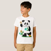 T-shirt Panda pour bébé avec fleurs 2 (Devant entier)