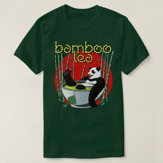 T-shirt Panda pour boire du thé en bambou (Design devant)