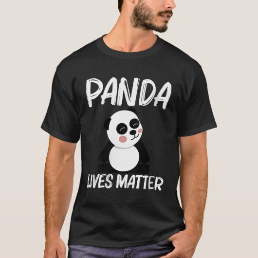 T-shirt Panda Pour Cube Ours Blanc Noir (Devant)
