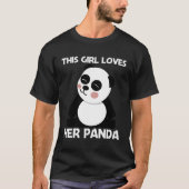 T-shirt Panda Pour Maman Boeuf Blanc Noir (Devant)