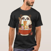 T-shirt PANDA POWEREE PAR RAMEN | Ramen mangeant Panda gra (Devant)