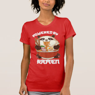 T-shirt PANDA POWEREE PAR RAMEN   Ramen mangeant Panda gra