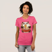 T-shirt PANDA POWEREE PAR RAMEN | Ramen mangeant Panda gra (Devant entier)