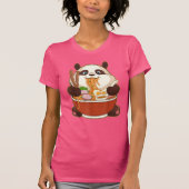 T-shirt PANDA POWEREE PAR RAMEN | Ramen mangeant Panda gra (Devant)