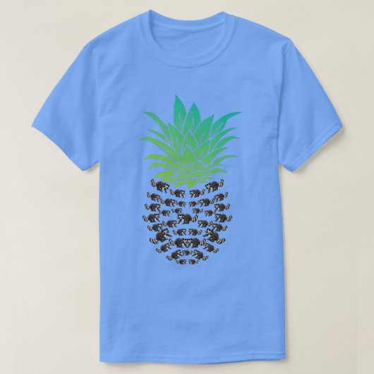 T-shirt Panda Raccoon Trash Ananas Tropical (Design devant)