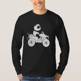 T-shirt Panda Riding Quad Cute Bear Rider Tous Terrain