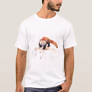 T-SHIRT PANDA ROUGE