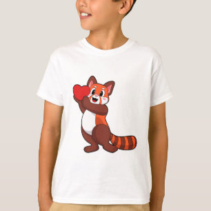 T-shirt Panda rouge à l'amour avec coeur.PNG