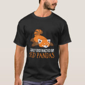 T-shirt Panda Rouge Aimé Facilement Distrait Par Pandas Ro (Devant)